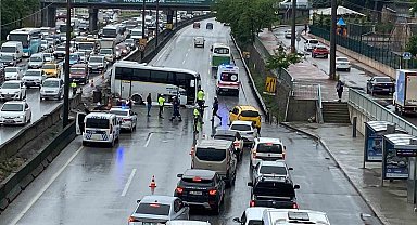 6 işçi yaralanmıştı, midibüsün kaza anı kamerada