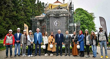 Atatürk Köşkü'nün restorasyon çalışmaları sürüyor