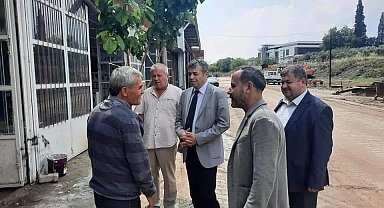 AYESOB Başkanı Künkcü selden etkilenen esnaf ile görüştü