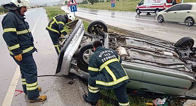 Burdur'da otomobil takla attı: 1 yaralı