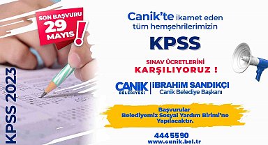 Canik'ten KPSS ücreti desteği