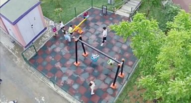 Çocuk parkının imalatı yalnızca 3 günde tamamlandı