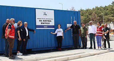 DEÜ, deprem bölgesindeki 7. su arıtma ünitesini açtı