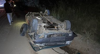 Duble yolda kaza: Takla atan otomobilin sürücüsü yaralandı