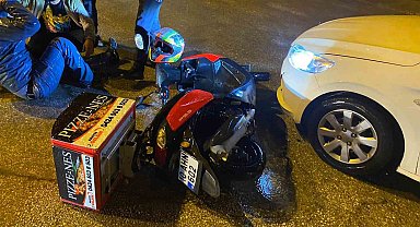 Elazığ'da motosikletli kurye ile otomobil çarpıştı: 1 yaralı