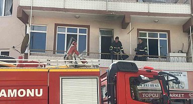 Evde çıkan yangında hastanelik oldu