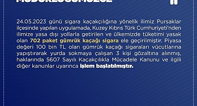 Gümrük kaçağı sigaraları Türkiye'ye sokmaya çalışan 3 kişi gözaltına alındı