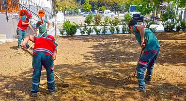 Kamu kurumlarının yeşil alanlarının bakımı Menteşe Belediyesinden