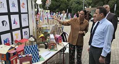 Kaymakam İlyas Memiş görsel sanatlar, teknoloji ve tasarım sergisine katıldı