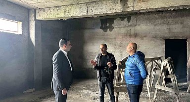 Kaymakam Karakaş okul inşaatında incelemelerde bulundu