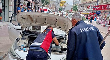 Keşan'da itfaiyenin kurtardığı kedi, hayvansever tarafından sahiplenildi
