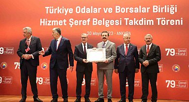 Kütükcü, TOBB Hizmet Şeref Belgesi aldı