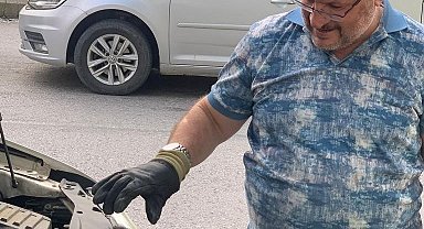 Manisa'da sürücünün dikkati yavru kediyi kurtardı