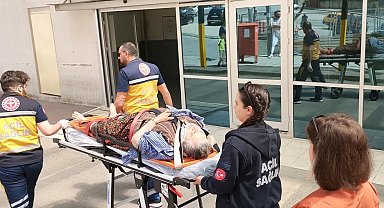 Merdivenden düşen yaşlı kadın hastanelik oldu