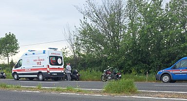 Motosiklet sürücüsü kazada yaralandı
