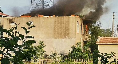 Muratlı'da ev yangını