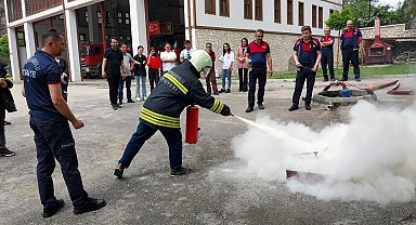 Safranbolu'da itfaiyeden sertifikalı eğitim