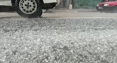 Samsun'da dolu ve sağanak