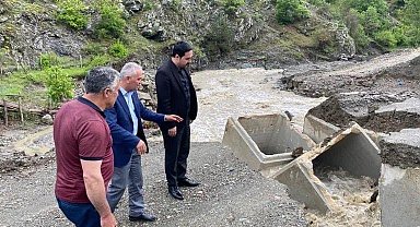 Selde zarar gören yollarda onarım çalışması başlatıldı