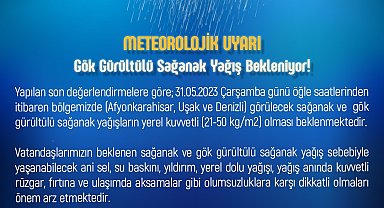 Uşak'a şiddetli yağış uyarısı