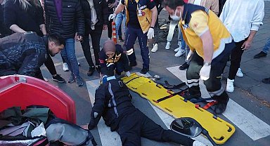 Zonguldak'ta otomobil motorlu kuryeye çarptı