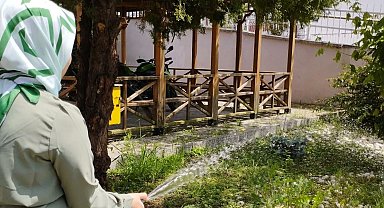 Ağaçları sulayarak dikkat çektiler