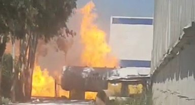 Alçı fabrikasında LPG tankı patladı