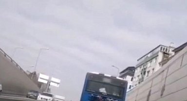 Ankara'da patenli gençlerin tehlikeli oyunu kamerada