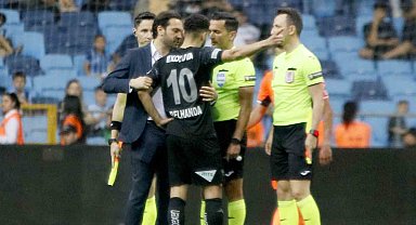 Belhanda ile hakem Erkan Özdamar arasında gerginlik yaşandı