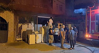 Beyaz eşya dükkanında çıkan yangın büyümeden söndürüldü