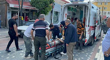 Bolvadin Beledisine ait inşaatta çalışan iki yabancı uyruklu işçi iskeleden düştü