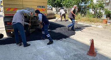 Bozulan yollarda bakım çalışması