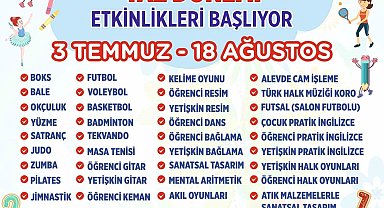 Büyükşehir Belediyesi'nin yaz kursları başlıyor