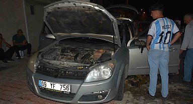 Didim'de kundaklanan araç kullanılmaz hale geldi