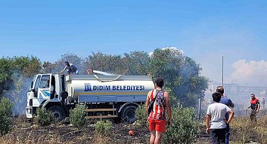 Didim'de sanayide çıkan yangın korkuttu