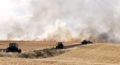 Diyarbakır'da yaklaşık bin dönümlük buğday tarlası küle döndü