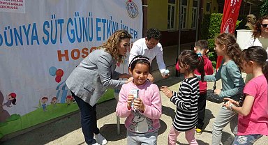 Dünya süt gününde öğrencilere süt etkinliği düzenlendi