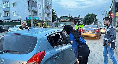 Düzce'de polisten eş zamanlı denetim