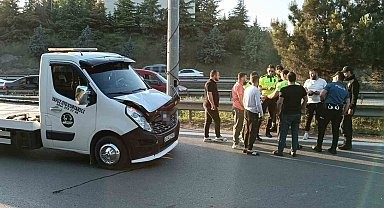 E-5'te çekicinin çarptığı yayanın iki bacağı da kırıldı