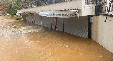 Ekinözü'nde yağmur sele neden oldu