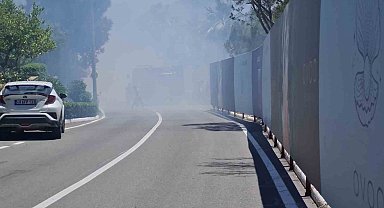 Evlerin arasında korkutan yangın