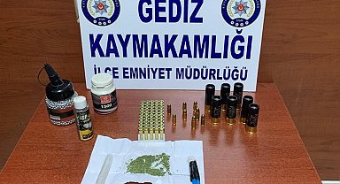 Gediz'de polisin şüphelendiği şahsın üzerinden uyuşturucu ve silah çıktı