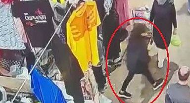 Halı ile kızı kamufle etti: Saniyeler içinde 18 bin TL'lik çantayı çalıp kayıplara karıştılar