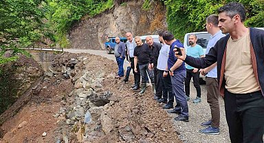 Heyelan sonrası yapılan çalışmaları incelediler