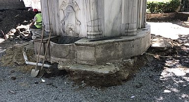 İBB'den skandal çalışma: Tarihi Emirgan Çeşmesi'ne zarar verdiler