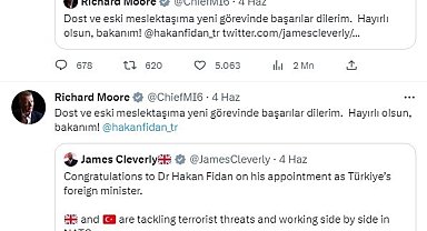 İngiltere Dış İstihbarat Servisi Başkanı Moore'dan Kalın'a esprili tebrik
