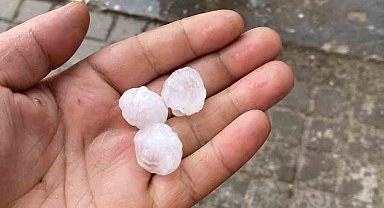 İnönü ilçesinde ceviz büyüklüğünde dolu yağdı