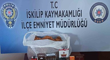İskilip'te kaçak sigara ve tütün ele geçirildi
