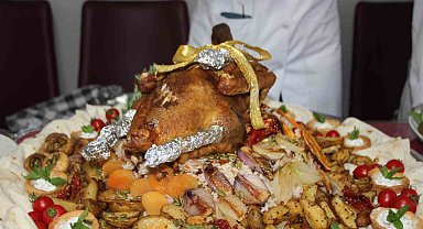 Kars'tan getirttiği kaz ile yaptığı yemekle birinci oldu