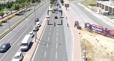Kayseri polisinden dron destekli trafik denetimi